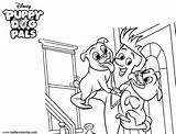 Pals Puppy Coloring Dog Pages Lineart Kids Printable Color sketch template