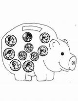 Bank Coloring Piggy Coin Comments Coloringhome sketch template