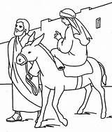 Coloring Pages Mary Donkey Joseph Bethlehem Journey Printable Beside Walking Color Getcolorings sketch template