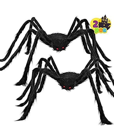 Halloween Realistic Hairy Spiders Set 2 Pack Halloween Spider Props