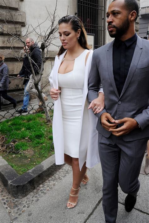 Ashley Graham Looking Busty In A White Dress While Attending A Fashion