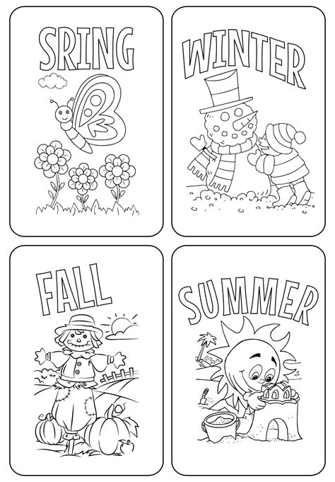 seasons preschool coloring pages printables seasons preschool