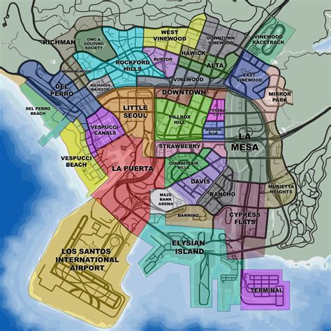 Image Карта районов Лос Сантос Gta V Png Grand Theft Wiki