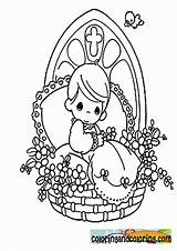 Precious Moments Coloring Pages Easter Religious Christian Getcolorings Baptism Bible Egg Popular sketch template
