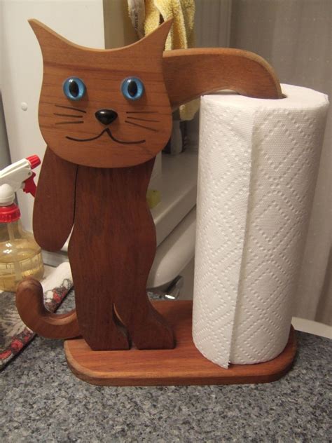 laser cut cat shape paper towel holder kitchen tissue