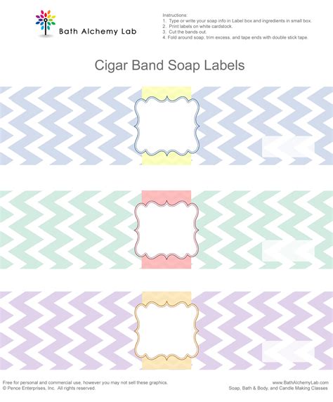 downloadable  handmade soap label template  printable cigar