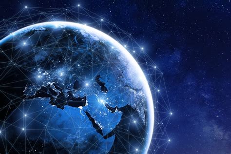 global communication network  planet earth  space worldwide