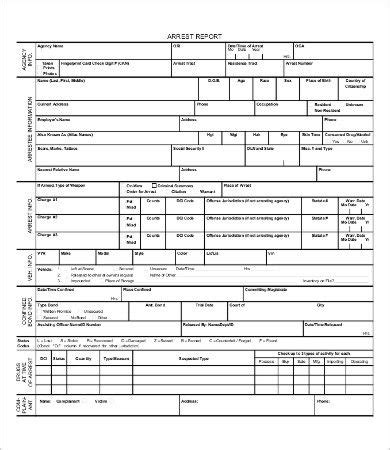 blank police report template  professional templates report