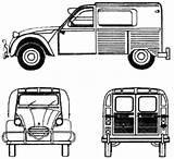 2cv Citroen Blueprints Argentina 1962 Fourgonette Car Wagon Retro sketch template