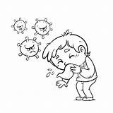 Sneezing Spreading Enfermas Dibustock Estornudando Higiene Infantiles Flu Habitos sketch template