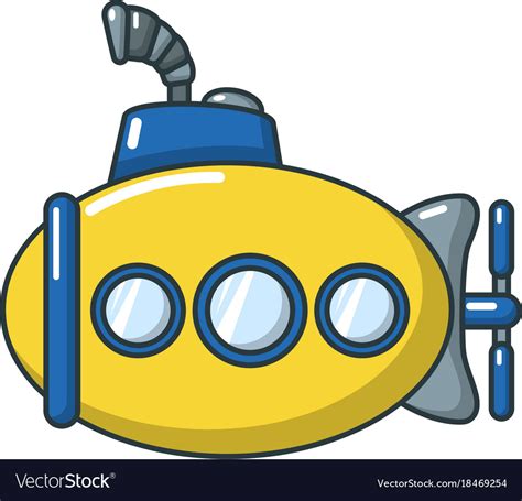 submarine funny icon cartoon style royalty  vector image