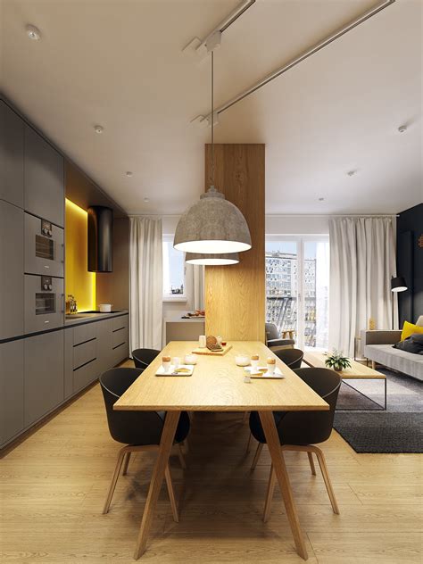 modern scandinavian apartment interior design  gray color shade roohome