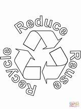 Recycle Recycling Reduce Coloring Reuse Pages Printable Bin Symbol Logo Drawing Kids Book Print Sheets Preschool Template Battery Earth Birijus sketch template