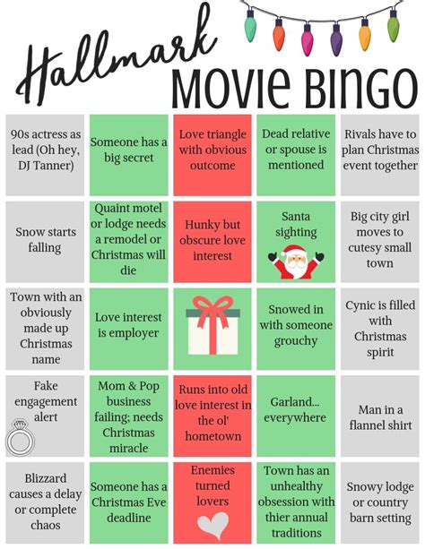 hallmark christmas  bingo  holiday bingo game printable