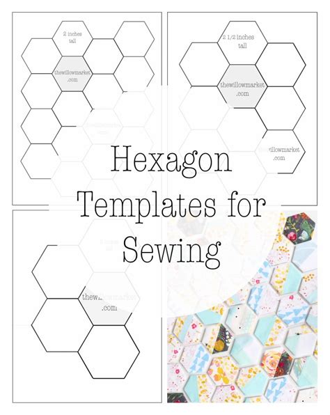 hexagon templates  sewing  hexie quilt