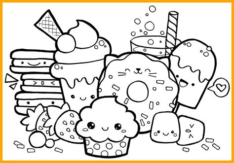 printable cute kawaii food coloring pages prntbl