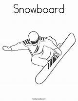 Snowboarding Coloring Twistynoodle sketch template