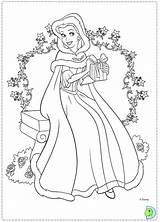 Coloring Christmas Disney Princess Print Pages Princesses Colouring Dinokids Belle Coloriage Close sketch template
