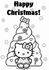 Kitty Hello Christmas Coloring Pages Colouring Xmas Merry Printable Ones Latest Two Other Kids Sanrio Kleurplaat Sheets sketch template