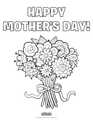 mothers day coloring pages minno kids   mothers day