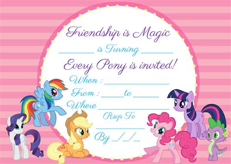 pony invitation  instant  encore kids parties