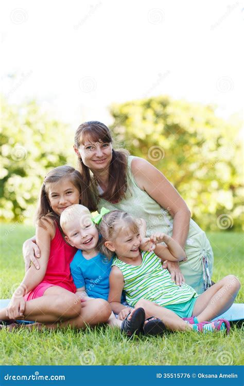 happy women   children stock photo image  copy brother