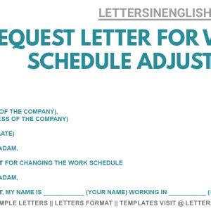 request letter  change  time schedule  school sample letter