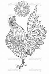 Coloring Pages Mandala Animal Rooster Choose Board Chicken sketch template