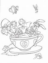 Alice Wonderland Coloring Pages Printable Print Printables Disney Colouring Sheets Color Book Sheet Rabbit Kids Kleurplaat Clip Coloriage Adults Hare sketch template