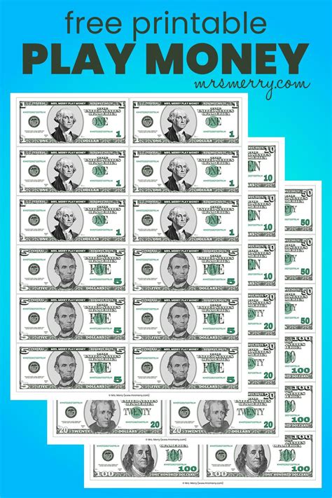 printable play money  kids money lessons lessons  kids