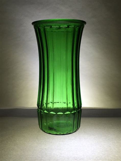 Emerald Green Vase Ribbed Hoosier 4089 C Green Vase