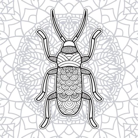 insect mandala coloring pages  vector art  vecteezy