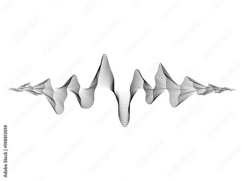 vector sound wave lines dynamic flowing isolated  white background  concept   sound
