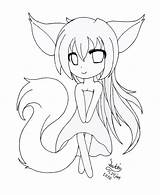 Fox Coloring Pages Cute Printable Color Anime Getcolorings Print sketch template