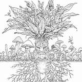 Kerby Rosanes Colouring Fantomorphia Mushrooms Gnomes Ink sketch template
