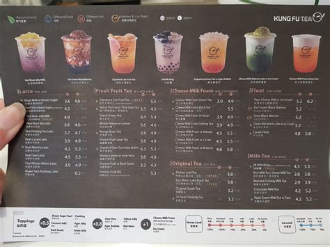 bubble tea menu kungfu tea singapore  alexis blogs
