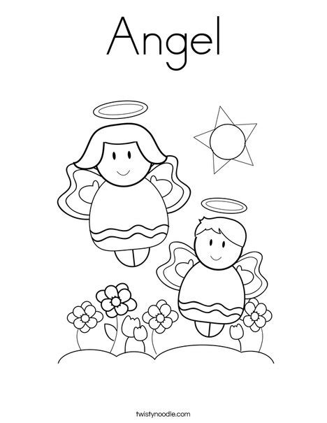 angel coloring page twisty noodle