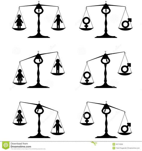 Gender Equality Set Stock Vector Illustration Of
