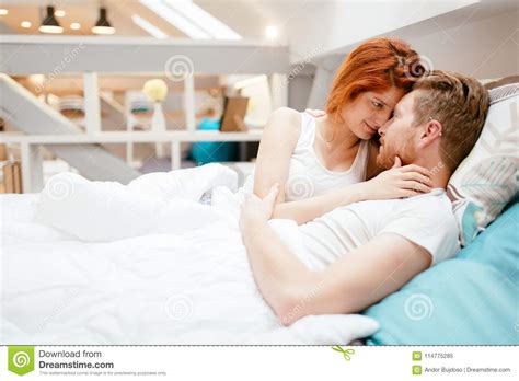 Beautiful Couple Romance In Bed Stock Image Image Of