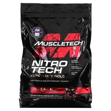 nitro tech  whey gold double rich chocolate  lbs  kg muscletech walmartcom