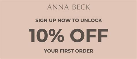 Anna Beck Promotions 10 Off Order W Email Sign Up Etc