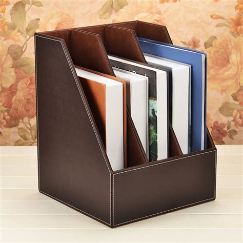 kassrtmdn leather file storage boxdesk file organizer magazine rack