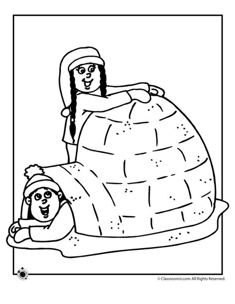 igloo coloring page coloring home