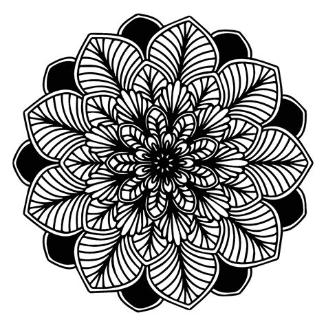 black white mandala malas adult coloring pages