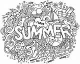 Doodle Coloring Pages Summer Kids sketch template