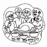 Thanksgiving Dinner Coloring Pages Family Families Printable Eating Whole Repas Print Getcolorings Kids Coloriage sketch template