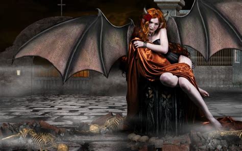 dark fantasy occult demon women sexy redhead babes