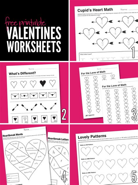 printable worksheets  valentines day paging supermom