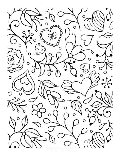printable coloring pages  adults valentine print