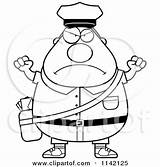 Chubby Postal Angry Worker Mail Man Clipart Cartoon Thoman Cory Outlined Coloring Vector 2021 sketch template